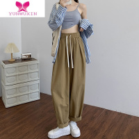 YUNWUXIN卡其色工装裤女高腰日系宽松萝卜裤子显瘦百搭休闲直筒阔腿裤