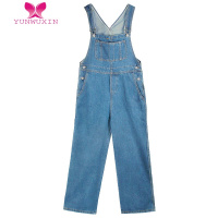 YUNWUXIN奶fufu甜桔梗牛仔背带裤女2022新款宽松日系小个子吊带连体裤