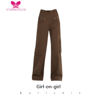 YUNWUXIN炸街工装裤女秋季高腰显瘦宽松直筒美式阔腿休闲裤子