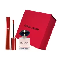 [圣诞节礼物]阿玛尼(ARMANI)唇釉香水礼盒 红管唇釉405#6.5ml+自我无界香水7ml