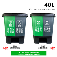 双桶垃圾分类垃圾桶北京大号闪电客干湿家用脚踏商用苏州公共场合可回收 40L双桶(绿加灰)颜色备注