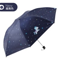 天堂伞伞太阳伞防晒甜美时尚折叠晴雨两用雨伞男女 藏青色