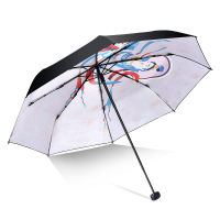 天堂伞伞创意复古晴雨伞折叠两用男女太阳伞防晒黑胶遮阳伞 飞天