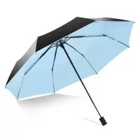 天堂伞伞太阳伞女防晒遮阳伞小黑伞简约学生折叠晴雨伞两用 天蓝色