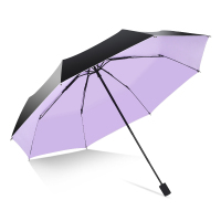 天堂伞伞太阳伞女防晒遮阳伞小黑伞简约学生折叠晴雨伞两用 紫色