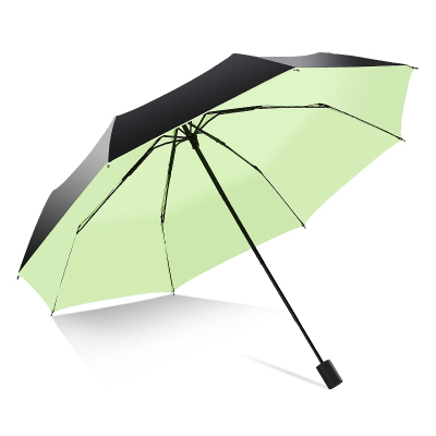 天堂伞伞太阳伞女防晒遮阳伞小黑伞简约学生折叠晴雨伞两用 绿色