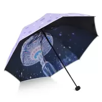 天堂伞伞太阳伞防晒女遮阳伞女神黑胶小清新晴雨伞两用折叠 紫色