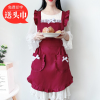 韩版女时尚美甲成人围裙工作服定做可爱荷叶花边公主日系家用厨房