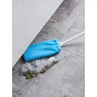 家用抹布家务清洁除尘清洁刷墙角缝隙沙发床底长柄可弯曲掸子 单个装(颜色随机发货)