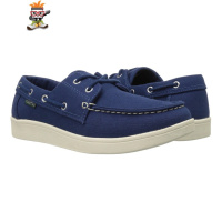 大码42-47男式简约帆布鞋系带帆船鞋平底舒适记忆泡沫鞋垫休闲鞋 闪潮