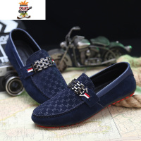 春季豆豆鞋男士休闲鞋透气男鞋子一脚套懒人驾车鞋英伦皮鞋男潮鞋 闪潮休闲鞋