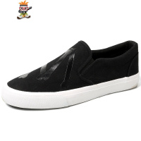 春季韩版懒人帆布鞋男2022单鞋圆头套脚休闲鞋一脚蹬平底低帮 闪潮