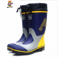 钢钉底防滑钓鱼鞋矶钓靴高筒橡胶户外登山雨鞋男士时尚防水鞋胶鞋 闪潮雨靴