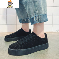 网红鞋子男潮鞋春季韩版潮流增高黑色板鞋百搭学生复古休闲运动鞋 闪潮休闲鞋