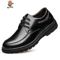 休闲皮鞋男商务中年人百搭春季软底系鞋带温州圆头英伦爸爸鞋 闪潮休闲鞋