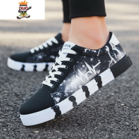 低帮潮牌帆布鞋男韩版潮流百搭卡通鞋子男潮鞋青少年个性动漫板鞋 闪潮休闲鞋