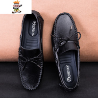 豆豆鞋男套脚软底潮流韩版鞋子男士休闲皮鞋2022新款春季男鞋 闪潮休闲鞋