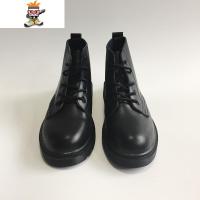 @韩桥~秋冬新款英伦风休闲黑色马丁靴情侣复古高帮大头皮鞋男短靴 闪潮