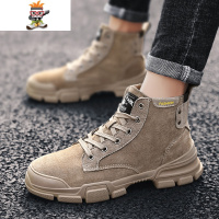 新款中帮情侣马丁靴男潮高帮英伦风冬季韩版百搭青年工装靴子 闪潮