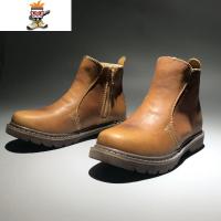 马丁靴男高帮复古拉链中高筒皮靴子防水工装靴机车靴马靴厚底 闪潮