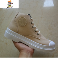 高帮帆布马丁靴男情侣款休闲厚底户外工装靴复古英伦风登山靴 闪潮