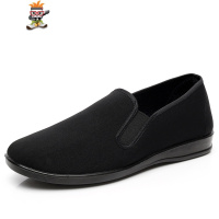 老北京布鞋男软底透气中老年爸爸鞋休闲鞋黑色职业布鞋酒店工作鞋 闪潮