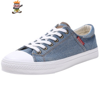 2022新款牛仔布系带帆布鞋透气男鞋休闲学生板鞋百搭ins潮鞋 闪潮休闲鞋