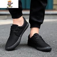 老北京布鞋男全黑鞋子系带帆布鞋男透气工作鞋低帮休闲鞋开车鞋男 闪潮休闲鞋