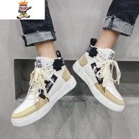 @方少男装 春季港风潮流个性百搭高帮鞋男学生韩版系带运动鞋板鞋 闪潮休闲鞋