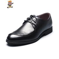 优美线条 英伦风商务皮鞋男正装鞋子时尚潮牌黑色休闲皮鞋潮 闪潮休闲鞋