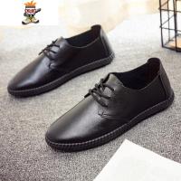 春季厨师鞋男防滑防水鞋防油肯德基厨房上班耐磨工作鞋黑色皮鞋男 闪潮休闲鞋