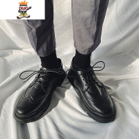 黑色亮面皮鞋男韩版潮流英伦青少年配西装港风ulzzang小皮鞋学生 闪潮休闲鞋