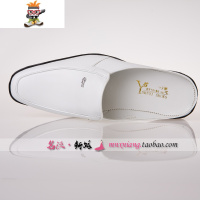 黑色男士皮拖鞋舞台演出大合唱鞋影楼拍照鞋试衣间皮鞋英伦服装店 闪潮休闲鞋