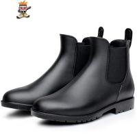[正常发货]时尚短筒切尔西男士低帮雨靴水鞋雨鞋男户外防滑胶鞋 闪潮雨靴
