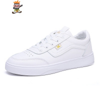 春季青少年皮面薄底小白鞋男韩版百搭潮流初中学生休闲白色板鞋潮 闪潮休闲鞋