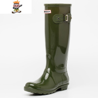 水鞋女雨靴长筒时尚款外穿高筒胶鞋可爱防滑套鞋防水成人女士雨鞋 闪潮