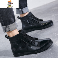 雨鞋男低帮防水潮流水鞋时尚雨靴短筒厨房防滑套鞋平底胶鞋子加绒 闪潮雨靴