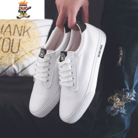 青少年情侣小白鞋男皮面球鞋黑色板鞋学生防水休闲男鞋子潮 闪潮休闲鞋