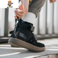 十七兔BADRABBIT自制马丁靴男高帮男鞋秋季英伦复古工装靴潮百搭 闪潮