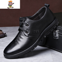 春天男装休闲鞋中年男土软底皮鞋头层45特大码46大号脚47 闪潮休闲鞋