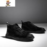 阿美咔叽工装战术 猪八革内里猪皮 男款复古擦色做旧休闲皮鞋 闪潮休闲鞋