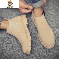 2022春季新款马丁靴英伦潮流百搭男靴子鞋切尔西靴沙漠工装靴 闪潮