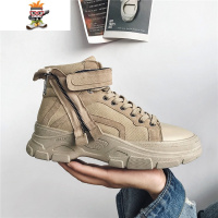 马丁靴男士韩版潮流ins港风超火古风鞋子男潮鞋秋冬百搭高帮鞋男 闪潮高帮鞋