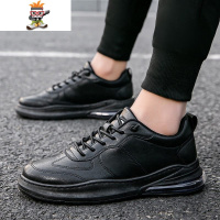 全黑色板鞋职业装鞋子男防水防滑上班工作鞋漆皮亮面商务小皮鞋男 闪潮休闲鞋