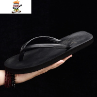 男士人字拖皮拖鞋室外拖鞋韩版防滑平跟个性男拖夹脚沙滩鞋凉拖潮 闪潮