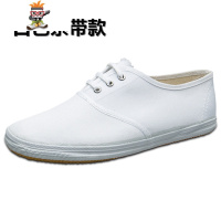 白网鞋帆布鞋学生体鞋小白鞋白布鞋舞蹈鞋男女款护士鞋软底白鞋 闪潮