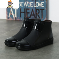 低帮雨鞋男款潮流水鞋男雨靴短筒厨房防水工作鞋防滑胶鞋平底塑胶 闪潮雨靴