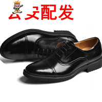 春款商务工作三接头皮鞋系带三节头制式皮鞋保安耐穿男皮鞋 闪潮高帮鞋