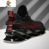 男鞋鱼鳞运动跑鞋减震莆田增高户外国潮欧文5之火黑白鞋子潮 闪潮高帮鞋