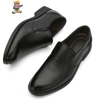 男士皮鞋一脚蹬商务休闲鞋正装黑色防滑无鞋带不系带圆头套脚男鞋 闪潮休闲鞋